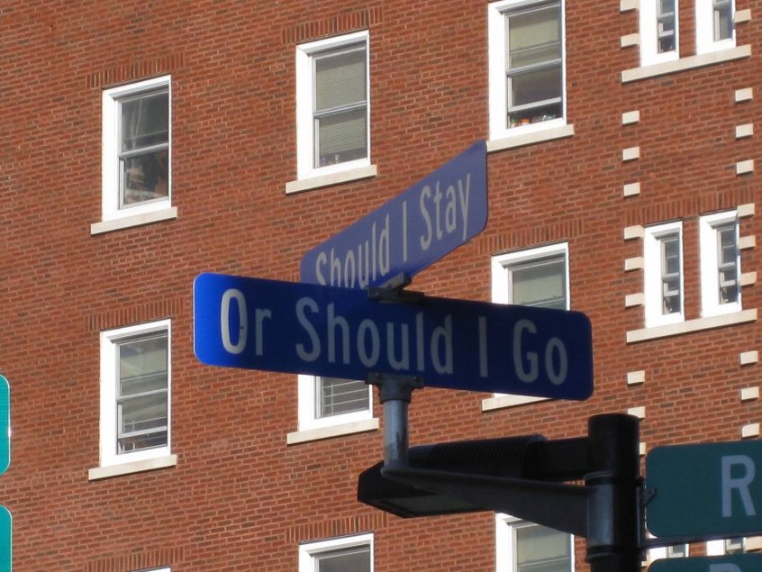 should I stay or should I go street signs for vehicle allowance blog post
